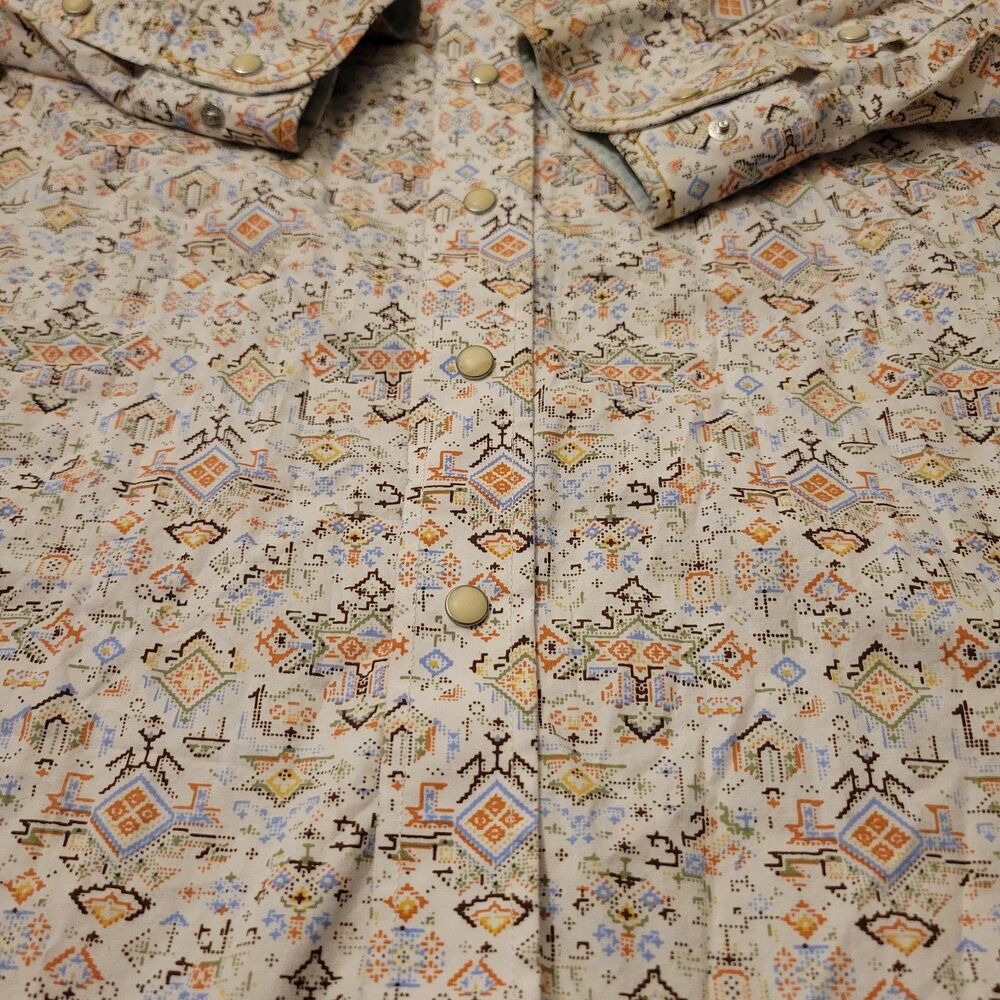 PANHANDLE Western Shirt Pearl Snap Longsleeve Size 2XL Multicolors Texas Design - Picture 6 of 14